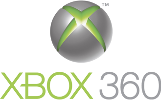 Logo of xbox 360 featuring a metallic sphere with a green x emblem on a gray and green abstract background.